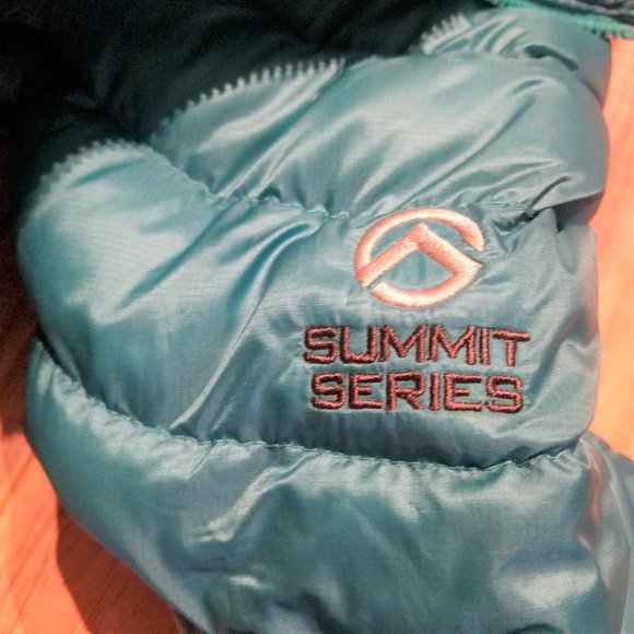 North Face Womens Small Blue Goose Down Puffer Jacket Quilted Winter Puff Coat S - Picture 4 of 9